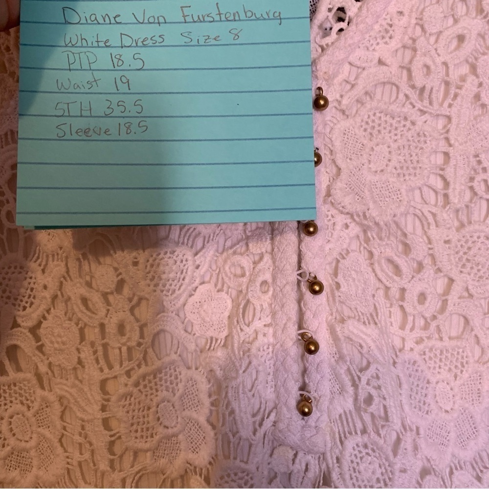 DVF Diane Von Furstenburg crochet open knit dress size 8 - Picture 6 of 8